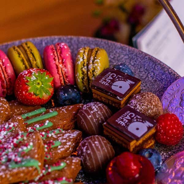 Close up image of a selection of festive treats as part of our Festive Afternoon Tea.